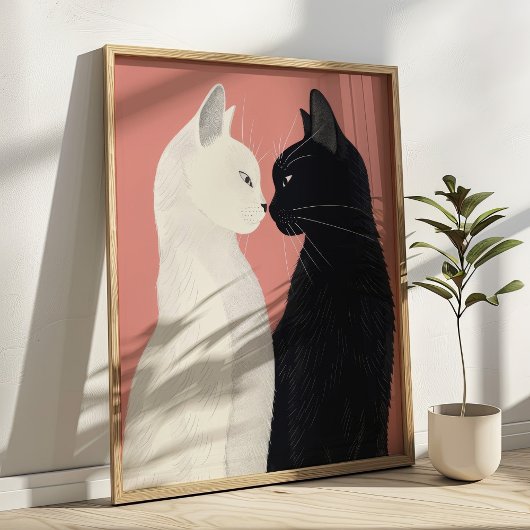Lover Cats Valentijn Felines Pastel Art Print