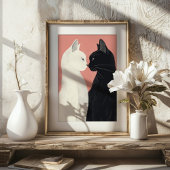 Lover Cats Valentijn Felines Pastel Art Print