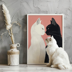 Lover Cats Valentijn Felines Pastel Art Print
