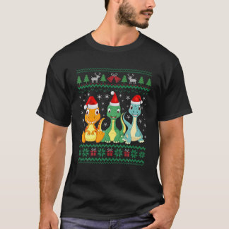 Lover een lelijke Sweater Santa Hat Kerstmis Dinos T-shirt