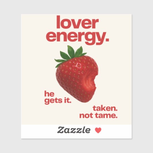 Lover Energy Vinyl Sticker | Aardbei Beet Decal (Vel)