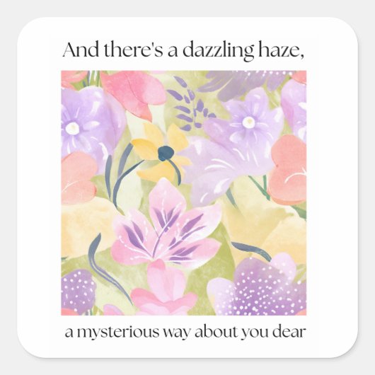 Lover Floral Lyric Sticker (Voorkant)