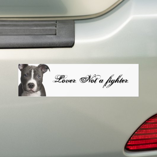Lover. Geen vechtster. Bumpersticker (Op auto)