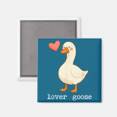 Lover Goose And Fighter Goose, Funny Couple Goose  Magneet (Voorkant / Achterkant)