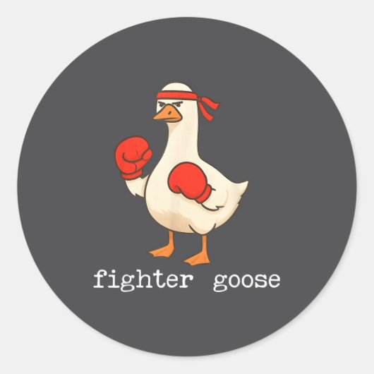 Lover Goose And Fighter Goose, Funny Couple Goose  Ronde Sticker (Voorkant)