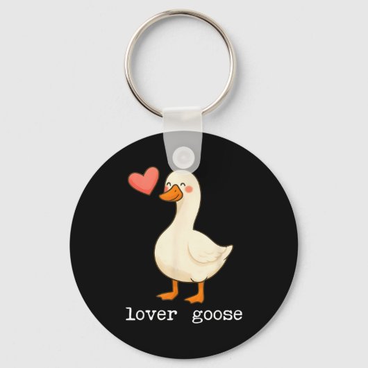 Lover Goose And Fighter Goose, Funny Couple Goose  Sleutelhanger (Voorkant)