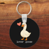 Lover Goose And Fighter Goose, Funny Couple Goose  Sleutelhanger (Voorkant)