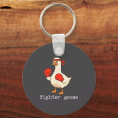 Lover Goose And Fighter Goose, Funny Couple Goose  Sleutelhanger (Voorkant)