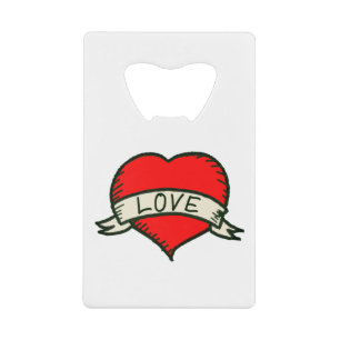Lover Heart Shape Tekening Creditkaart Flessenopener