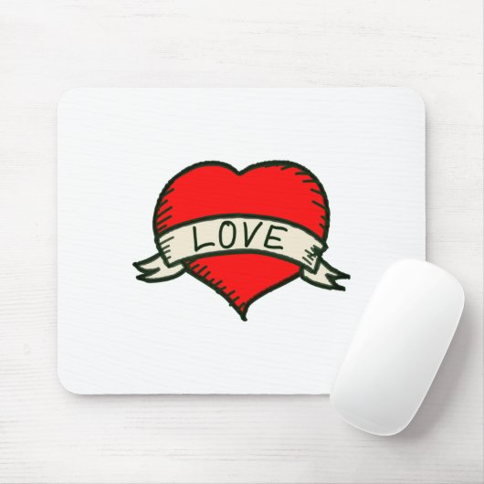 Lover Heart Shape Tekening Muismat (Met muis)