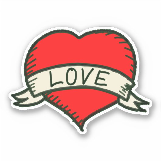 Lover Heart Shape Tekening Sticker (Voorkant)