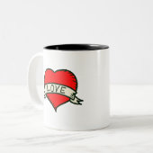 Lover Heart Shape Tekening Tweekleurige Koffiemok (Voorkant links)