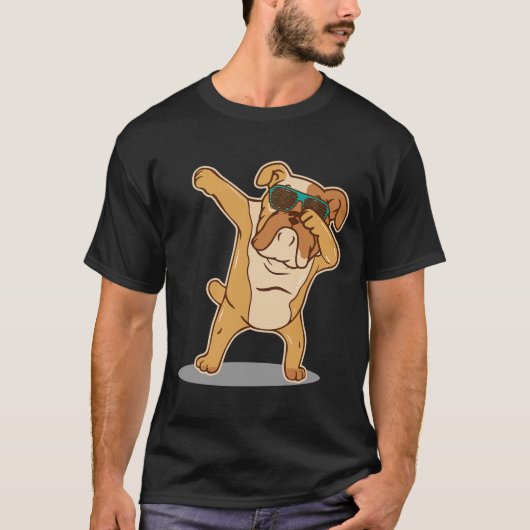 Lover I Dabbing Engelse Bulldog T-shirt (Voorkant)