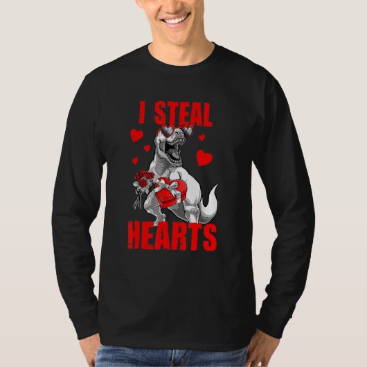 Lover I Steal Hearts Valentine Cute T Rex Valentin T-shirt (Voorkant)
