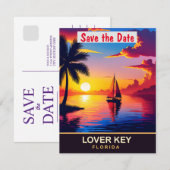 Lover Key Florida Romantische Trouw Uitnodiging (Voorkant / Achterkant)
