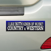 Lover land en Westerne muziek Bumpersticker (Op auto)