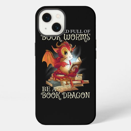 Lover Library Book Lover Dragon Bookworm lezen iPhone Hoesje (Achterkant)