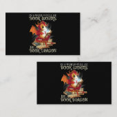 Lover Library Book Lover Dragon Bookworm lezen Visitekaartje (Voorkant / Achterkant)