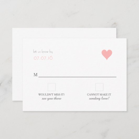 {Lover} Modern Wedding RSVP (Voorkant / Achterkant)