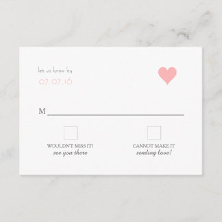 {Lover} Modern Wedding RSVP Kaartje