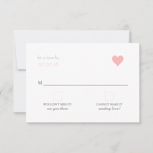 {Lover} Modern Wedding RSVP Kaartje (Voorkant)