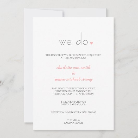 {Lover} Modern Wedding Uitnodiging (Voorkant)