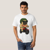 Lover Motorfiets Pug Biker  Verjaardagsfeest T-shirt (Voorkant volledig)