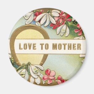 Lover naar Moeder Hoefijzer Floral Flowers Magneet