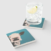 'Lover not a Fighter' Stenen Onderzetter (Zijkant)