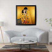 Lover Paar Kussen in Goud ❤️ Nouveau Art Poster