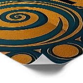 Lover Paar Kussen in Goud ❤️ Nouveau Art Poster (Hoek)