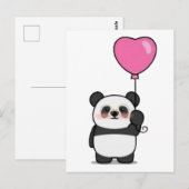 Lover panda/Valentijnsdag briefkaart (Voorkant / Achterkant)
