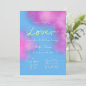 Lover Pastel Cloudy Bridal Shower Uitnodiging (Staand voorkant)