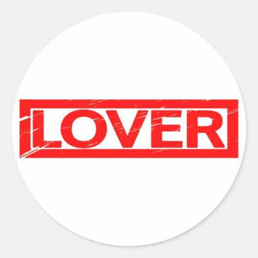 Lover Stamp Ronde Sticker (Voorkant)