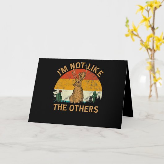 Lover Style Sunset Cactus Jackalope| Rabbit Lover Kaart (Gele Bloem)