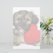 Lover Valentijn Havanese Puppy Dog Briefpapier (Staand voorkant)