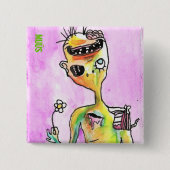 Lover van de Button van Daisies Zombie (Voorkant)