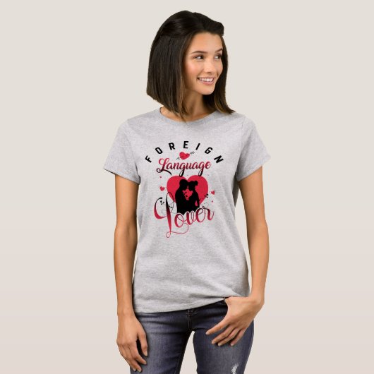Lover vreemde taal t-shirt (Voorkant volledig)