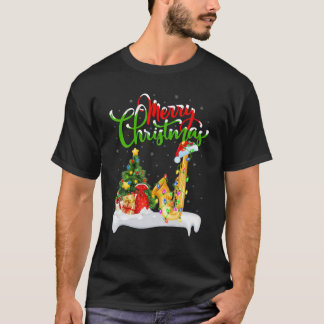 Lover Xmas Lighting Santa Saxophone Chri T-shirt