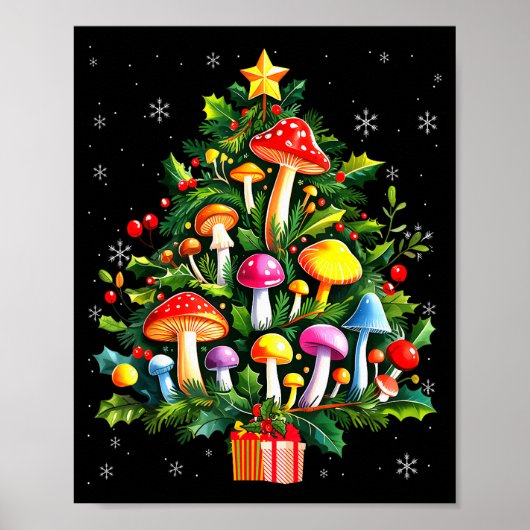 Lover Xmas Mushroom Christmas Tree  Poster (Voorkant)