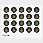 Lover Xmas Mushroom Christmas Tree Ronde Sticker (Vel)