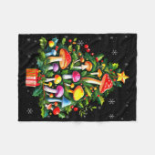 Lover Xmas Mushroom Christmas Tree T Shirt Fleece Deken (Voorkant (Horizontaal))