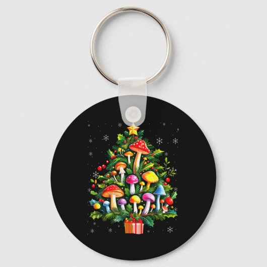 Lover Xmas Mushroom Christmas Tree T Shirt Sleutelhanger (Voorkant)
