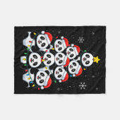 Lover Xmas Panda Christmas Tree Fleece Deken (Voorkant (Horizontaal))