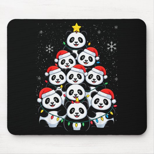 Lover Xmas Panda Christmas Tree  Muismat (Voorkant)
