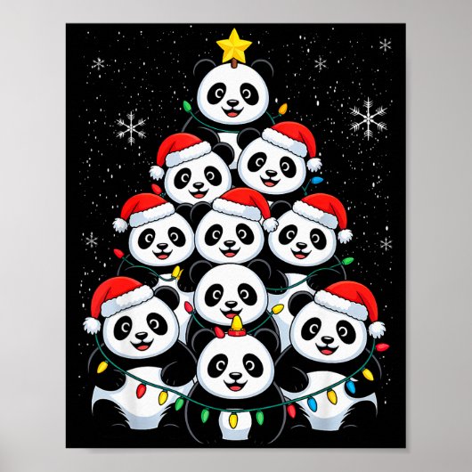 Lover Xmas Panda Christmas Tree Poster (Voorkant)