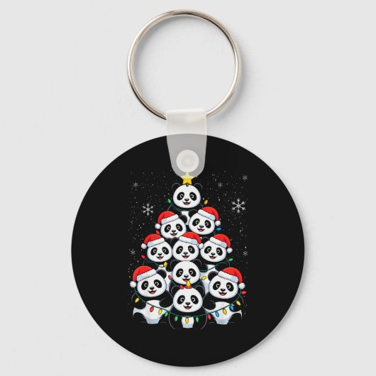 Lover Xmas Panda Christmas Tree Sleutelhanger (Voorkant)