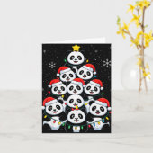 Lover Xmas Panda Christmas Tree T Shirt  Kaart (Gele Bloem)
