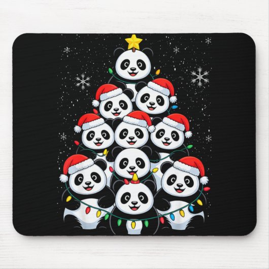 Lover Xmas Panda Christmas Tree T Shirt  Muismat (Voorkant)