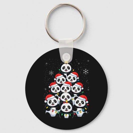 Lover Xmas Panda Christmas Tree T Shirt Sleutelhanger (Voorkant)
